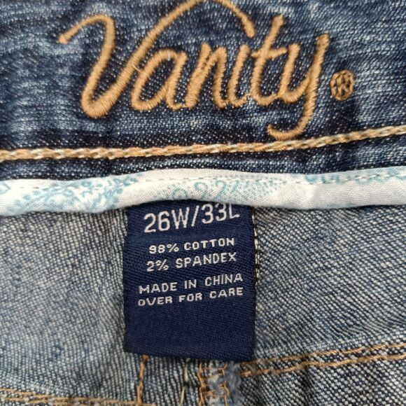 Vanity Kennedy Jeans Womens 26W/33L Lowrise Stretchy Bootcut Flare Y2K - Picture 6 of 12